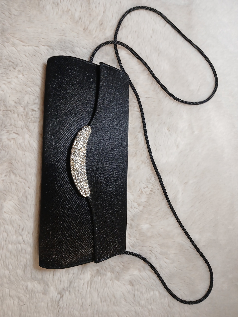 🩷Bundle🩷Steve Madden Black Rhinestone Ankle Strap heels +Black Clutch - Picture 9 of 16